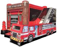 Chambre pleine d'entrain combinée gonflable de caserne de pompiers de videur de PVC de 0.55mm avec le ventilateur