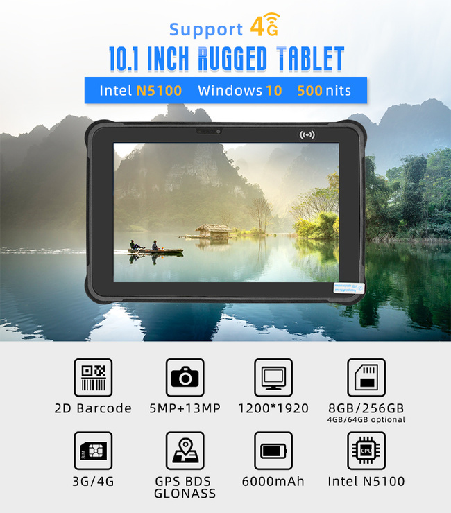 10.1 Inch Rugged Tablet PC for Maintenance Visits Equipment Checks and Service Records