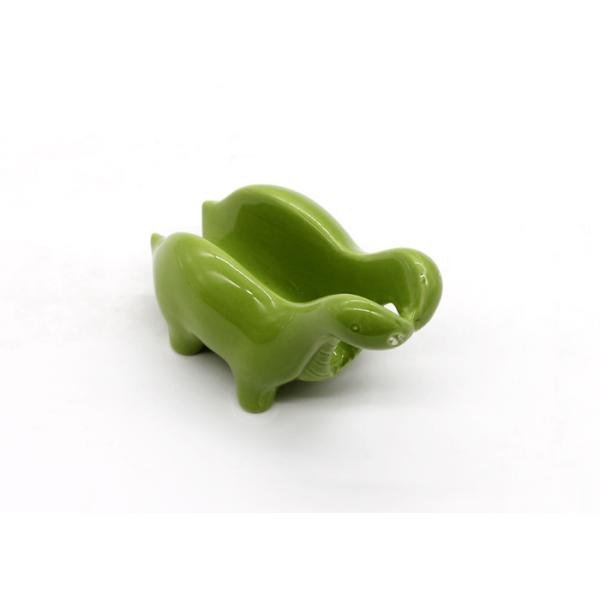 Customized Ceramic Napkin Holder Double Green Dinosaur Napkin Holder For Dinner Table