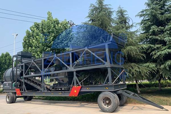 Planta YHZM75 de tratamento por lotes concreta móvel com o misturador de concreto do cilindro JZM1500