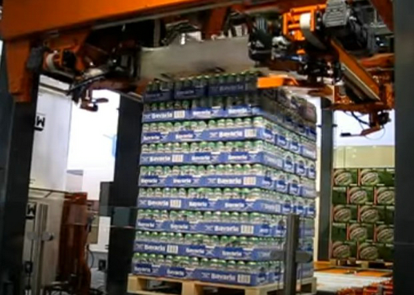 Automatic Stretch Wrap Machine For Wheat Powder / Flour / Starch Pallets Packing