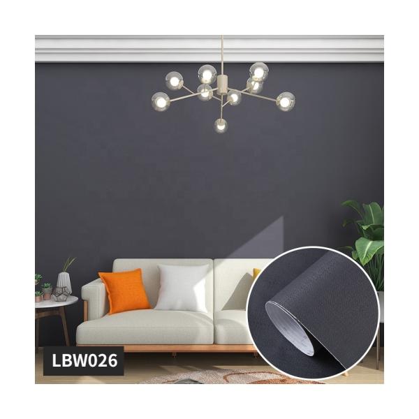 Peel and Stick papier peint plain 60cm * 5m Taille de rouleau pour la décoration de la maison Auto-adhésif Mat Textured Couverture murale