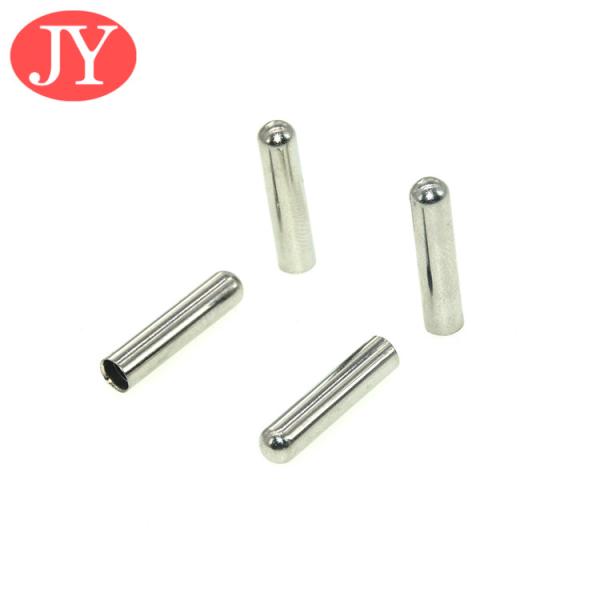 jiayang fashion customized logo metal tips metal aglet draw cord end aglet for hoodies