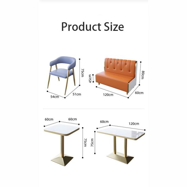 Hot Sale Cafe Marble Restaurant Coffee Shop Sofa and Booth Seating Chair and Table Set Furniture for Coffee Shop