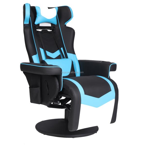 Black Racing Style PU Leather Office Gaming Sofa With Footrest 50*80*110cm for Gaming Room