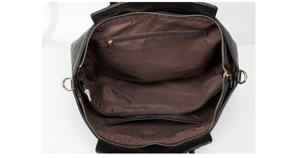 White Black Small Soft Ladies Womens Leather Laptop Messenger Bag