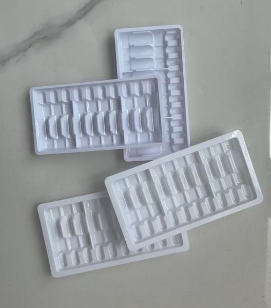 Customized 10 plastic inner supports for 2ml ampoules, 2 sets of 10ml water injection liquid oral liquid syringe trays, and blister boxes for plastic trays