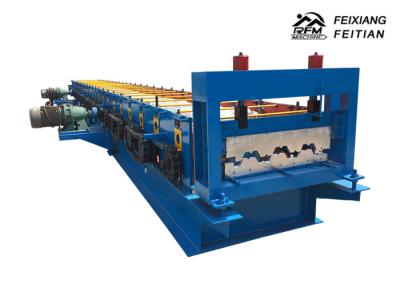 Metal Steel Floor Deck Roll Forming Machine Blue Color For Building Material