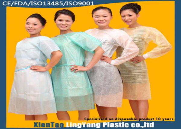 Light Green Sterile Waterproof Surgical Gowns Non Woven Surgical Products