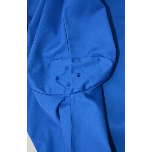 Breathable Custom Work Shirts Long Sleeve Mid Blue Color With Metal Snaps