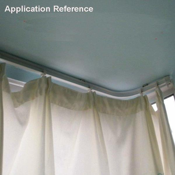 Bendable Window Curved Curtain Rod Plastic Metal Alloy Track Rail Ceiling or Side Wall Mounting