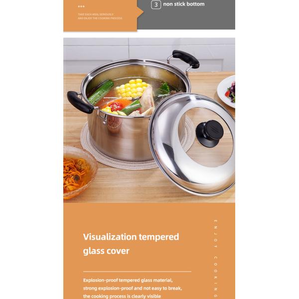 Best Sale Cooking Soup Pot Kitchen Stainless Steel Soup & Stock Pot With Visual Pot Lid