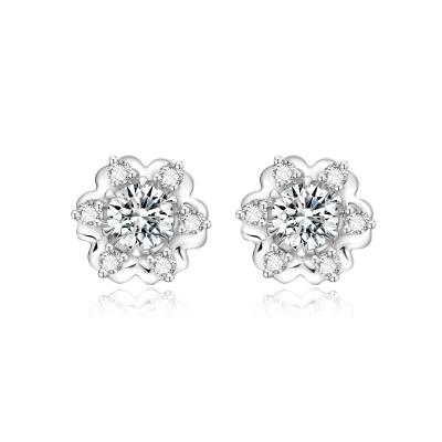 Novos Desenhos de Flores 18k Brincos de Diamante de Laboratório Joias para Mulheres NGTC Certificado Brincos de Diamante de Forma Redonda
