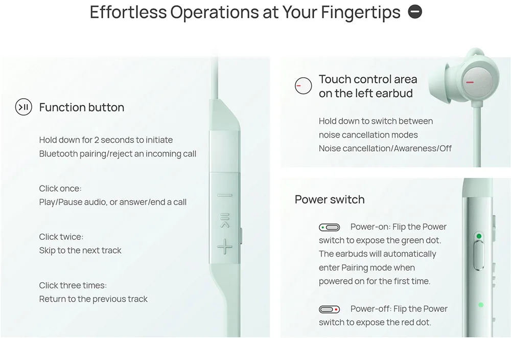 Hua Wei Freelace Pro 2 écouteurs sans fil montés sur le cou haute qualité sonore et longue durée de vie de la batterie