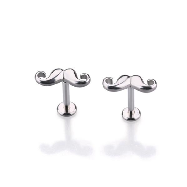 Wholesale body piercing jewelry mustache bar cheap cute lip stud labret ring