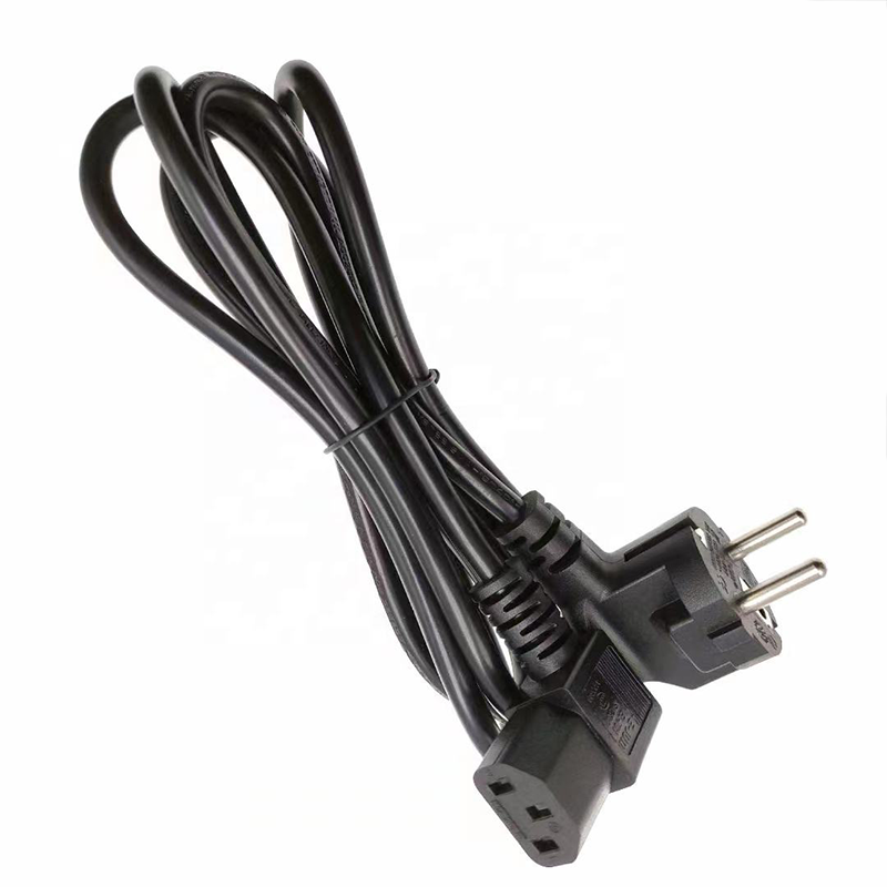 3 Pin EU Plug Standard ABS+PC Fireproof Computer Power Cord AC Power Cord for Home Appliances