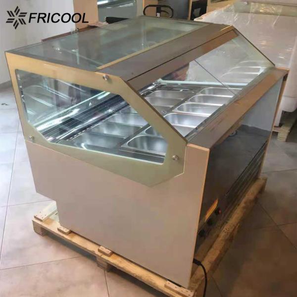 24 Gauge SS 304 Gelato Ice Cream Display Freezer 20 Pans