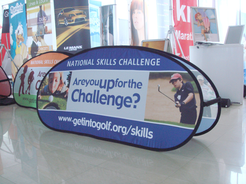 Pop Out Advertising Banner Stands For Tent Golf 79