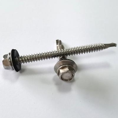 De aço inoxidável de madeira galvanizado de Tek da cabeça do hexágono do mergulho quente encanta o parafuso do telhado da perfuração do auto com as arruelas de Epdm que telham o parafuso