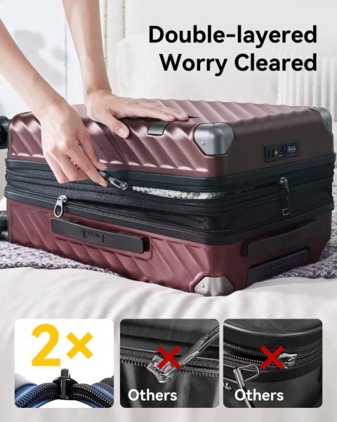 Carry On Luggage 22x14x9 Airline Approved - 35L Polycarbonate Expandable Hard Shell Suitcase with Spinner Wheels