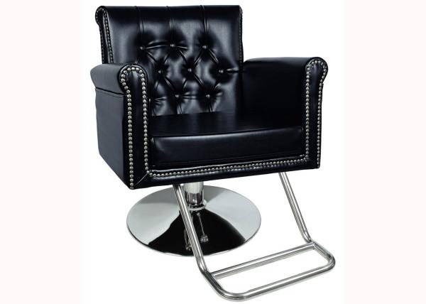 Royal Brown Salon Hair Styling Chairs Big Footrest Chrome with Round Base