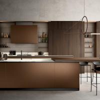 Armoires de cuisine à grande échelle de projet pour solution d'appartement Armoires de cuisine en bois laminé à haute brillance sur mesure