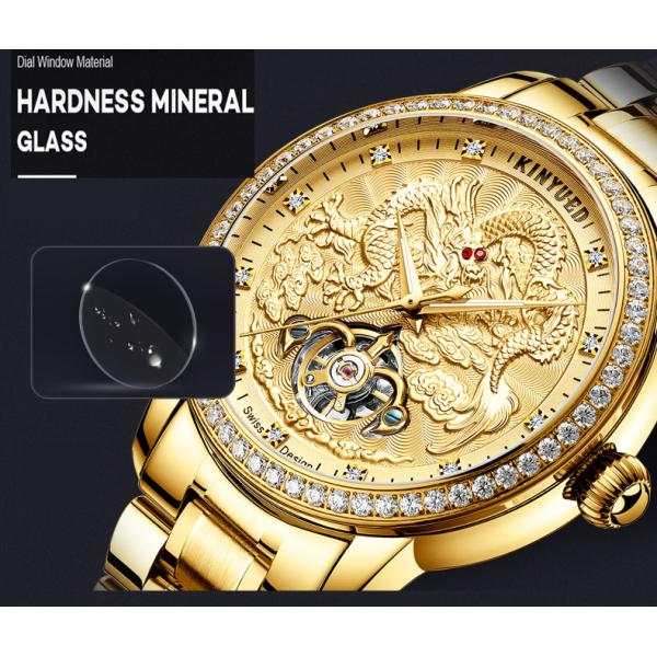 KINYUED watches men wrist Automatic Mechanical Movement stainless steel band custom logo