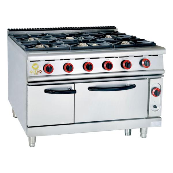 Commercial Restaurant Gas Cooking Equipment Heavy Duty NG/LPG Range Stainless Steel 176kg
