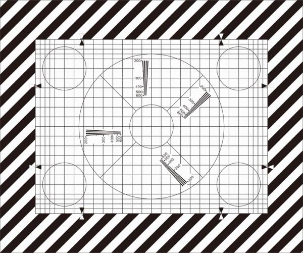 Grid Lines Resolution Test Chart Sineimage NJ-10-100A Custom For TV Cameras