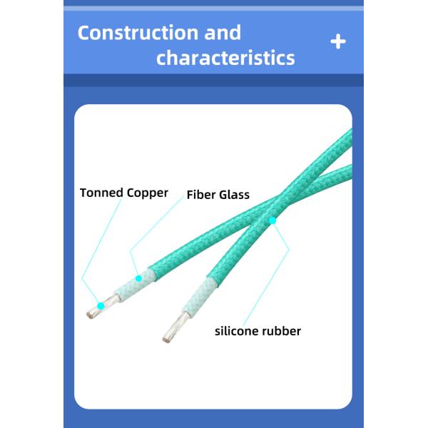 Flexible Silicone Rubber Fiberglass Braided Wire 18AWG Stranded