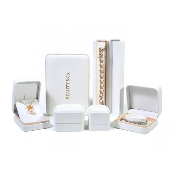 Custom Logo Jewelry Packaging Box High End Pu Leather Material