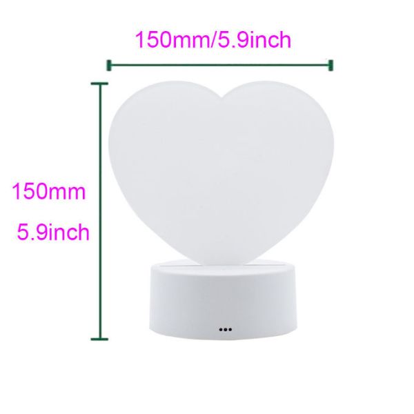 Sublimation Blank LED Acrylic Night Light Photo Frame Ornament For Home Office