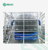 Sala de teste de chuveiro com spray de chuva ao ar livre para ônibus, carro de passageiros, veículo rodoviário