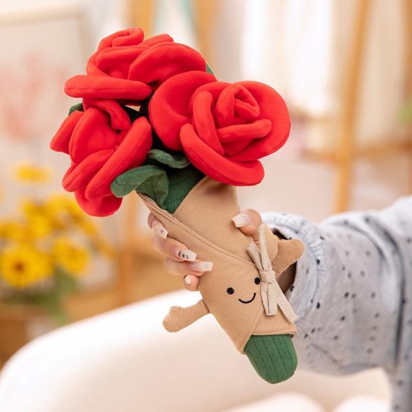 Rosa Variedad Plush Animal Bouquet Confortante regalo para todas las ocasiones 10x30cm