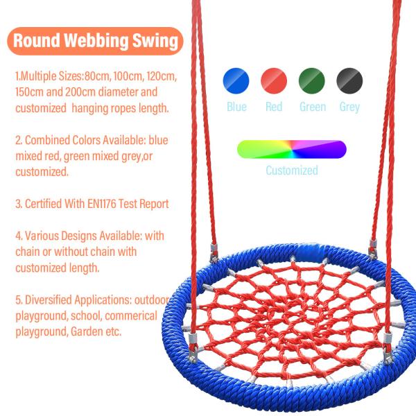 High Capacity Playground Net Swing with Weight Limit of 1000kg-1500kg