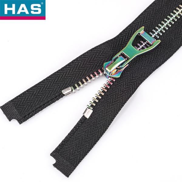 Clothing Essential Colored Gradient Copper-Tooth Metal Zipper with Open Tail Material Type Brass