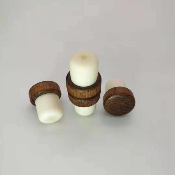 Non Spill Sealing Plug Cap Synthetic Cork Wooden Top Aluminum Metal Wine Bottle Cork