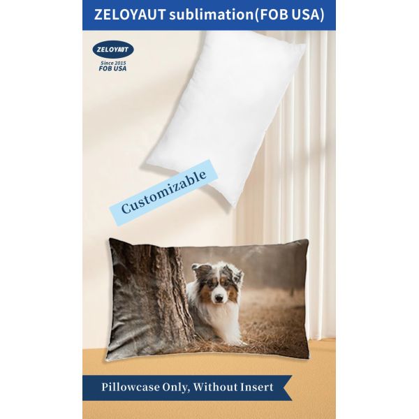 Wholesale Custom Rectangle Pillowcase Blanks Pure White Short Plush with Heat Press Print for Home or Hotel Use