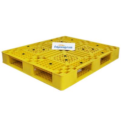 Páletes plásticas amarelas da pálete de pouco peso da grade do HDPE 120x100x15cm