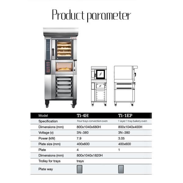 Commercial Baking Combined 4 Plate Convection Electric Oven