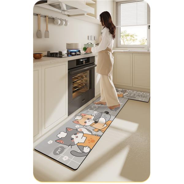 Резиновый скандинавский стиль напечатанный кухонный коврик для гостиной Ковёр спальный ковер Домашнее убранство