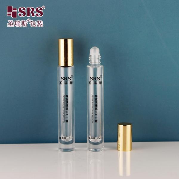 10ml Round Glass Roller Bottle with Color Anodized Aluminum Cap and Thick Bottom for Essential Oils and Perfumes