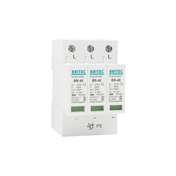 Type 2 Surge Protection Device SPD 20~40KA Lightning Arrester with 35mm Din Rail Mounting