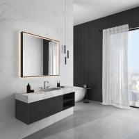 Miroir de salle de bain Bluetooth avec température de couleur et angle de brillance de 90°