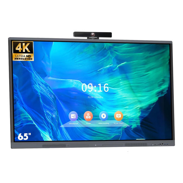 65 Inch Interactive Touch Screen Whiteboard with 3840x2160 Resolution and 20-Point Infrared Touch