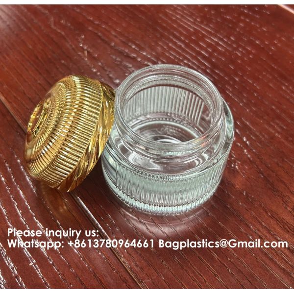 Travel Skincare Cream Jar 10g Refillable Glass Lotion Container With Metal Lid For Middle East Dubai, Small Cosmetic Sample Bottle For Travel Toiletries Organizer