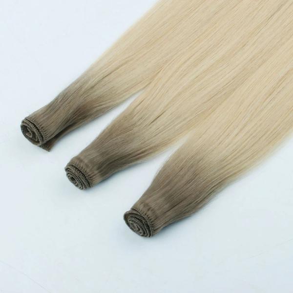 0.300kg Package Weight Hand-Tied Russian Virgin Remy Hair Weft Extensions Tangle-Free