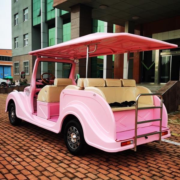 72V electric Vintage Golf Car Cart 8 Seater All Terrain Tires Independent Suspension