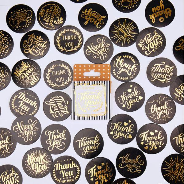 Full Color Self Adhesive Label Stickers Stamping Thank You Sticker Gift Baking Seal