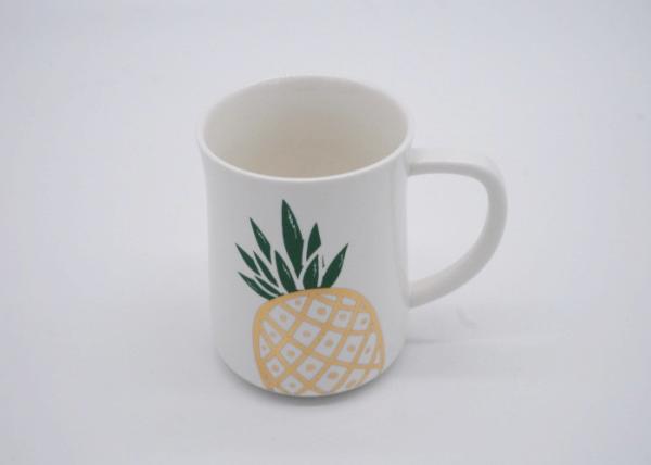 Fashion Custom Stoneware Mugs , Stoneware Coffee Mugs With Pineapple Decal